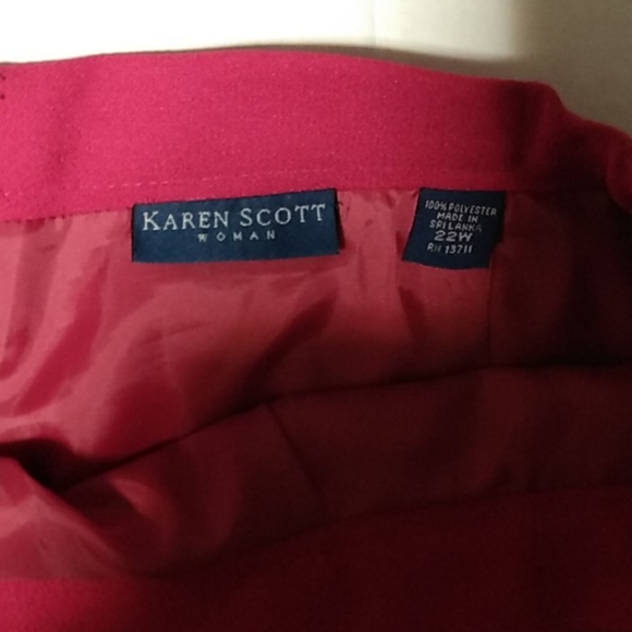 Ladies Karen Scott Red Suit Skirt With Lining Sz 22 W Make An Offer - Picture 6 of 12
